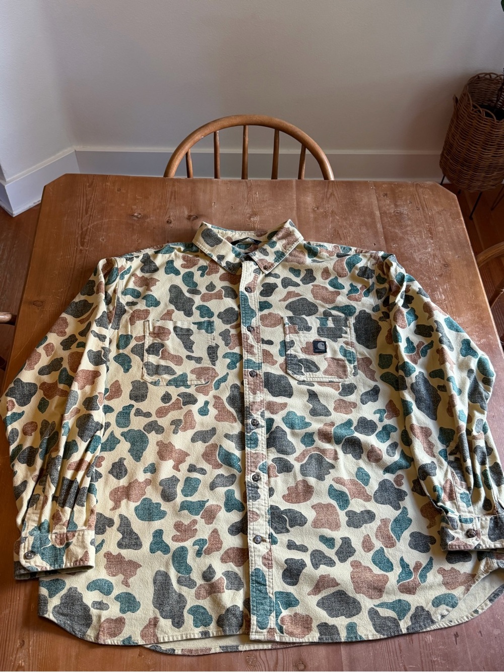 Carhartt Tan Camo Button-Down Shirt